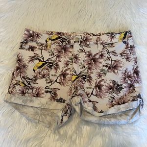 HM Floral Womens Shorts Purple Size 14